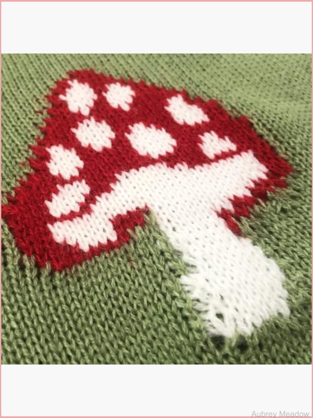 Cute Mushroom Cardigan Sweater Button Long Sleeve V Neck Knit Crop Outwear - Picture 3 of 5